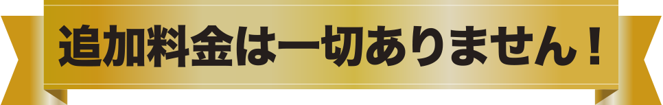 追加料金は一切ありません！