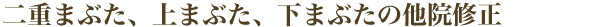 二重まぶた、上まぶた、下まぶたの他院修正