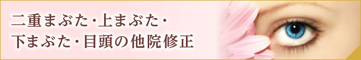 二重まぶた・上まぶた・下まぶた・目頭の他院修正